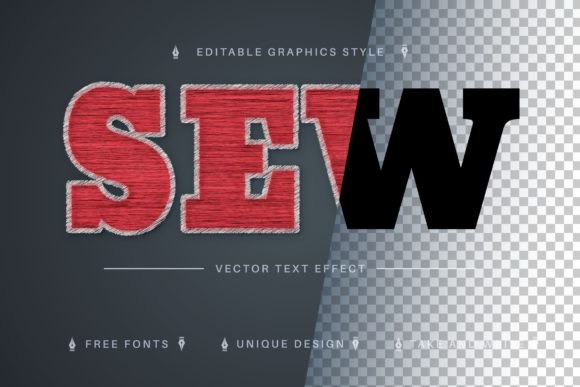 Review: Thread Embroidery Editable Text Effect