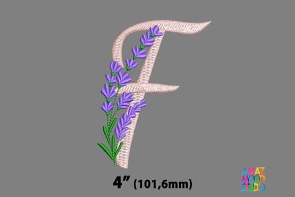 Reviewing the Letter F Floral Lavender Embroidery Design